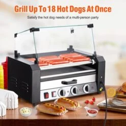 Hot Dog Roller - 7 Rollers, 18 Hot Dogs Capacity, Stainless Sausage Grill Cooker 14 Hot Dog Roller - 7 Rollers, 18 Hot Dogs Capacity, Stainless Sausage Grill Cooker -Furniture GUEST 5bcf8122 4f0c 4138 b017 b9e21523f17c
