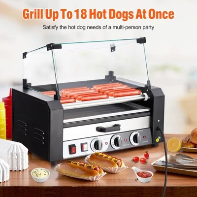 Hot Dog Roller - 7 Rollers, 18 Hot Dogs Capacity, Stainless Sausage Grill Cooker 8 Hot Dog Roller - 7 Rollers, 18 Hot Dogs Capacity, Stainless Sausage Grill Cooker - Image 6