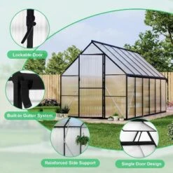 Greenhouse 6x11 Aluminum-Framed Heavy Duty Polycarbonate With Quick Setup Structure And Roof Vent Large Enhanced Outdoors Green House Kit 12 Greenhouse 6x11 Aluminum-Framed Heavy Duty Polycarbonate With Quick Setup Structure And Roof Vent Large Enhanced Outdoors Green House Kit -Furniture GUEST 5c68e971 aa32 405a 8786 033b91ff1813