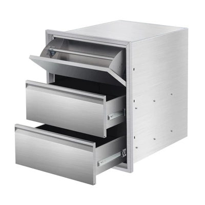 Outdoor Kitchen Drawers With Paper Towel Holder, Triple BBQ Access Drawers, Stainless Steel Flush Mount BBQ Island Drawers For Outdoor Kitchen 11 Outdoor Kitchen Drawers With Paper Towel Holder, Triple BBQ Access Drawers, Stainless Steel Flush Mount BBQ Island Drawers For Outdoor Kitchen - Image 9