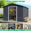 TROPOW 8x15 FT Outdoor Storage Shed, Metal Garden Shed With Lockable Door, And Sloped Roof, Utility Metal Tool Storage Sheds For Backyard, Gray -Furniture GUEST 5d5ec3be 1e14 45c4 8d06 812eaa24a362 1
