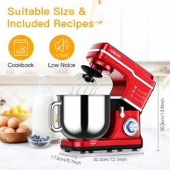 Stand Mixer, 7.5QT 660W Electric Food Mixer - 10-Speed Tilt-Head For Baking With Stainless Steel Bowl, RED -Furniture GUEST 5d6ef9f5 7f21 4121 9ae7 1e31c6e71ab6