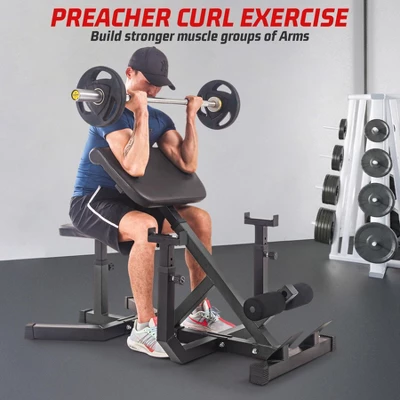 2-In-1 Roman Chair & Preacher Curl Bench Multi-Function Heavy-Duty Hyperextension Bench For Home With Adjustable Height For Arms, Ab, Back 10 2-In-1 Roman Chair & Preacher Curl Bench Multi-Function Heavy-Duty Hyperextension Bench For Home With Adjustable Height For Arms, Ab, Back - Image 8