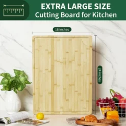 Extra Large Bamboo Cutting Board, Reversible Curved Butcher Block With Deep Juice Groove, Kitchen Chopping Board And Serving Tray -Furniture GUEST 5dea0fbf b404 4789 a470 601fdbaa9463