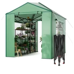 6x8 FT Portable Pop Up Greenhouse For Plants, Indoor & Outdoor Gardening Tent With Zipper Roll-Up Door -Furniture GUEST 5f4b1d19 cb7b 47f1 80e1 c2029a7b85c6