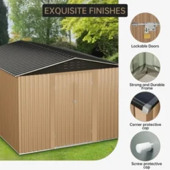 Outdoor Storage Shed, Large Garden Shed,Large Metal Tool Sheds With Sloping Roof And Vents,Updated Reinforced And Lockable Doors Frame Metal Storage -Furniture GUEST 604ad8ad 37fb 4322 9dcc 448c43aab156