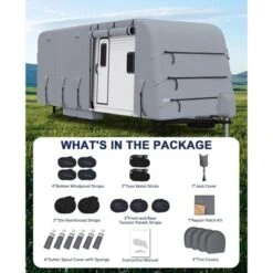 RV Travel Trailer Cover Fits , Waterproof/UV Resistant/Rip-Stop Camper Cover, 4 Layers Heavy Duty RV Cover -Furniture GUEST 60858b50 9dc2 4e67 8a9e 8ddc616554e6