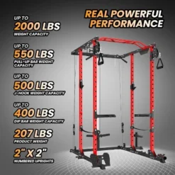 Multi-Functional Strength Training Squat Rack, LAT Pull Down System, Home Gym Equipment With 23 Attachments -Furniture GUEST 6098ab3f f577 4f6f 8131 9658ff9b8d45