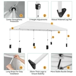 Upgraded 10x20 Pop Up Canopy Tent With 6 Removable Sidewalls, Commercial Heavy Duty Pop Up Canopy Tents 6 Sand Bags, 18 Stakes, White -Furniture GUEST 60e2db33 d555 4dca 9ae6 5091b9cc73b9