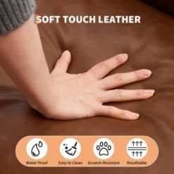 75.5” Convertible Futon Sofa Bed, Linen Flannel Small Couch Sofa With Wood Legs & 700lbs Capacity, Adjustable Folding Loveseat, Mid Century Modern -Furniture GUEST 61070ce9 5da6 4068 b993 943c6061ac72