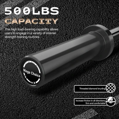 Barbell Bar For Weightlifting - 7FT Heavy Duty (1500LB/700LB), 4FT Short (500LB), 47" EZ Curl Bar - Fits 2" Standard Plates-Home Gym Strength Training 4 Barbell Bar For Weightlifting - 7FT Heavy Duty (1500LB/700LB), 4FT Short (500LB), 47" EZ Curl Bar - Fits 2" Standard Plates-Home Gym Strength Training - Image 3