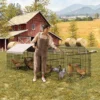 Chicken Coop Walk In Run - Metal Poultry Pen With Waterproof Cover, Portable Hen House For Chickens, Ducks & Small Pets -Furniture GUEST 61f06990 7bed 4b8d 9570 70150b395422