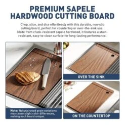 Undermount Kitchen Sink,Stainless Steel Kitchen- Single Bowl Sinks, Modern Top Mount 16 Gauge Workstation Sink-with Cutting Board For Bar -Furniture GUEST 62017140 9839 4f52 a88a ddd5d5133d68