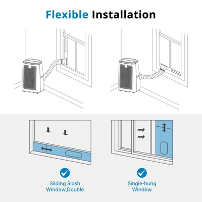 14,000 BTU Portable Air Conditioners, 750 Sq Ft Coverage, 4-in-1 Function,Dual Motor With Dehumidifier & Remote, Ideal For Large Rooms & Campers 7 14,000 BTU Portable Air Conditioners, 750 Sq Ft Coverage, 4-in-1 Function,Dual Motor With Dehumidifier & Remote, Ideal For Large Rooms & Campers - Image 5