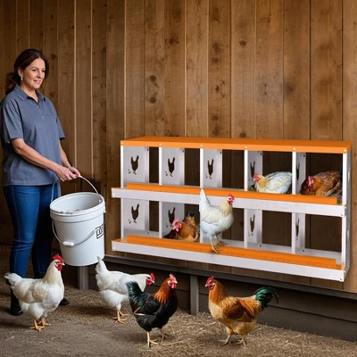 Chicken Nesting Boxes, Hole Roll Away Nest Box For Chicken Coop, Metal Egg Laying Box With Lid Cover To Protect Eggs, Rollout Egg Collection 3 Chicken Nesting Boxes, Hole Roll Away Nest Box For Chicken Coop, Metal Egg Laying Box With Lid Cover To Protect Eggs, Rollout Egg Collection