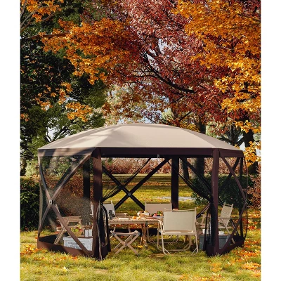 Pop-Up Screen Tent Gazebo, 12 X 12 Ft Camping Canopy Instant Shade, Featuring 6 Removable Privacy Canopy, And Made From 210D Oxford Fabric 3 Pop-Up Screen Tent Gazebo, 12 X 12 Ft Camping Canopy Instant Shade, Featuring 6 Removable Privacy Canopy, And Made From 210D Oxford Fabric
