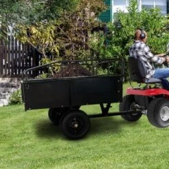 Heavy Duty Utility Trailer For ATV/UTV, 750lbs Capacity Garden Dump Cart With 17 Cu. Ft. Bed, Removable Sides, Pneumatic Tires, For Lawn Mower -Furniture GUEST 62a517a0 e307 4c11 bf6a adb10e363386