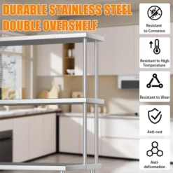 Stainless Steel Overshelf For Prep & Work Table/Shelves，Heavy Duty Metal Worktable For Home Kitchen Restaurant Garage Warehouse -Furniture GUEST 6306c4cb 829a 4171 8eae 73475189fb36