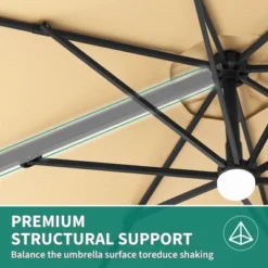 10ft Patio Umbrella Outdoor Heavy Duty Offset Hanging Umbrella 360 Degree Rotation, Easy Tilt Adjustment, Aluminum Frame, Cantilever Hanging -Furniture GUEST 636ad77a bdff 440c 907b 71e32a641a4a