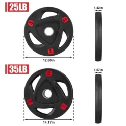 Weight Plates 2-Inch Rubber Coated Olympic Cast Iron Grip Plates Bumper Plates In Pairs Or Single For Strength Training -Furniture GUEST 63f053d1 fc25 42f4 8a12 e26ffb1d28eb