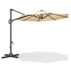 10ft Patio Umbrella Outdoor Heavy Duty Offset Hanging Umbrella 360 Degree Rotation, Easy Tilt Adjustment, Aluminum Frame, Cantilever Hanging -Furniture GUEST 641c8224 ee63 4b56 96ff fade3ba958f6