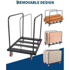 TROPOW Folding Table Cart, 1800LBS Capacity Heavy Duty Steel Table Dolly With 5" PU Swivel Wheels, Adjustable Drywall Dolly Cart With Locking System 13 TROPOW Folding Table Cart, 1800LBS Capacity Heavy Duty Steel Table Dolly With 5" PU Swivel Wheels, Adjustable Drywall Dolly Cart With Locking System -Furniture GUEST 644548f1 9cc2 4085 a4ee 8e2eb23f2485