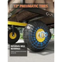 3-in-1 Heavy-Duty Steel Garden Cart, Garden Wagon,with 10 Inch All-Terrain Tires And Removable Mesh Side Panels,180°Rotating Handle,Metal Yard -Furniture GUEST 653e52d5 a90c 43cc 9006 539c212dadc5