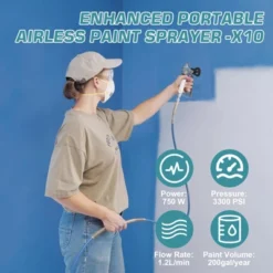 TROPOW Air Spray Gun Kit, Premium Electric Paint Gun - 750W 3300 Psi With Extension Pole & Cleaning Kits For Cars, House DIY