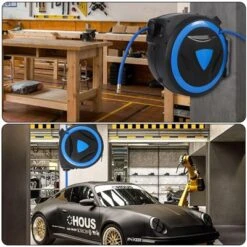 Wall Mount Air Hose Reel Retractable - Auto Rewind Compressor Hose Reel With 180° Swivel, 300 PSI Hybrid Hose, 1/4" Out, 3/8" In (PP) 12 Wall Mount Air Hose Reel Retractable - Auto Rewind Compressor Hose Reel With 180° Swivel, 300 PSI Hybrid Hose, 1/4" Out, 3/8" In (PP) -Furniture GUEST 6628f193 be9f 4fa7 a8c1 81568e8b430f
