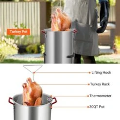Turkey Fryer, 5000 BTU Aluminum Outdoor Deep Fryer With 0-5 PSI Regulator & Injector Thermometer Kit -Furniture GUEST 6696640a 51be 4c6c 9b22 626d12c73086