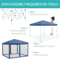 Pop Up Canopy Tent, Portable Easy Up Outdoor Screen Shelter With Mosquito Netting, Patented One Push Immediate Sun Shade With Wheeled Bag -Furniture GUEST 672837f1 a90c 4d5e a68a d07512a32317