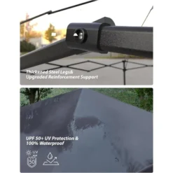 10x10 Pop Up Canopy With Removable 4 Sidewalls - Easy Up Camping Tent With One Button Push Setup For Deck, Garden, Sports, Beach, Party -Furniture GUEST 67e93a12 6389 414b a335 7ee34426fa82