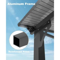 Outdoor Metal Reclining Gazebo Hardtop Reclining Pergola For Patios, Decks, Porches, Lawns And Backyards Wall Mounted Reclining Metal Awning -Furniture GUEST 68103ba2 b4bd 4469 9f3e ca66677502e4