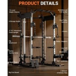 Smith Machine, Home Gym - 2000LBS Power Cage With Cable Crossover System, All-in-One Workout Station With Smith Bar, LAT Pull-Down & Attachments -Furniture GUEST 682023e9 5403 4ed1 bcaa e1dd601f95e9