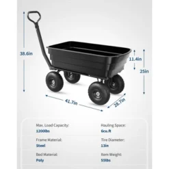 Poly Dump Cart - Heavy Duty 1200lbs Garden Cart With Quick-Release Dumping & No-Flat 13" Tires, Utility Wagon For Yard Work, Landscaping, Gardening 16 Poly Dump Cart - Heavy Duty 1200lbs Garden Cart With Quick-Release Dumping & No-Flat 13" Tires, Utility Wagon For Yard Work, Landscaping, Gardening -Furniture GUEST 68cc0211 4a0a 45ea 8df9 3b5fa8c3bab1