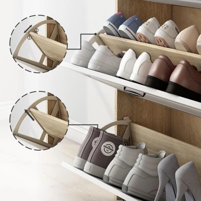 TROPOW Shoe Cabinet With 3 Flip Drawers For Entryway, Shoe Rack Storage Cabinet With 2 Drawers, Shoe Cabinet Organizer For Entrance Hallway,White 5 TROPOW Shoe Cabinet With 3 Flip Drawers For Entryway, Shoe Rack Storage Cabinet With 2 Drawers, Shoe Cabinet Organizer For Entrance Hallway,White - Image 3