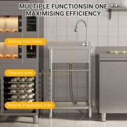 Utility Sink Free Standing Single Bowl Kitchen Sink With Cold And Hot Water Pipe Stainless Steel Sink For Laundry Room Bathroom Farmhouse 14 Utility Sink Free Standing Single Bowl Kitchen Sink With Cold And Hot Water Pipe Stainless Steel Sink For Laundry Room Bathroom Farmhouse -Furniture GUEST 69bbee0d de63 48a3 a9aa a3b8d27efde7