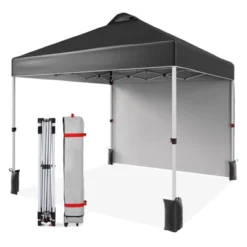 10x10 Pop-up Canopy，Patio Tent，Patented One Push Tent For Outdoor Events Commercial Instant Canopies，Canopy Wind Tunnel Design，with Wheeled Bag