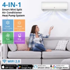12,000 BTU Ductless Mini Split AC System, 20 SEER2 R45 Series Wifi Enabled Ductless AC Cool Up To 750 Sq. Ft, Complete Installation Kit, 208V/230V 13 12,000 BTU Ductless Mini Split AC System, 20 SEER2 R45 Series Wifi Enabled Ductless AC Cool Up To 750 Sq. Ft, Complete Installation Kit, 208V/230V -Furniture GUEST 6b9ac99f e5d0 4fd8 b676 8ab1b93802e6