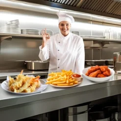 10QT Electric Deep Fryer - Stainless Steel Commercial Single Basket Fryer With Adjustable Thermostat & Splatter Lid -Furniture GUEST 6bafeab7 0eef 4d91 9897 12992574a1f2