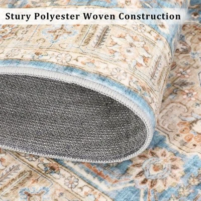 Non Slip Machine Washable Rugs 9x12 Area Rugs For Living Room Bedroom Soft Vintage Rugs Low Pile Large Carpet 7 Non Slip Machine Washable Rugs 9x12 Area Rugs For Living Room Bedroom Soft Vintage Rugs Low Pile Large Carpet - Image 5