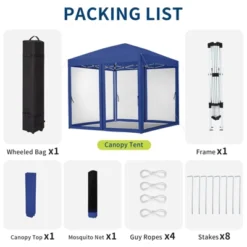 Instant Pop-Up Canopy Tent With Removable Mosquito Netting & 2 Zipper Doors, Portable Outdoor Shelter - Includes Wheeled Carry Bag -Furniture GUEST 6c01bb04 ca66 4477 82ab 8e06372224db
