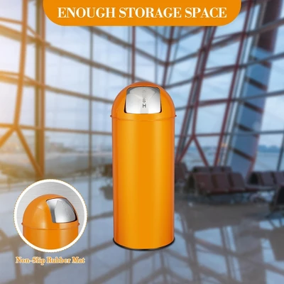 17 Gallon/65 Liter Push Lid Trash Can With Removable Inner Bucket, Stainless Steel Waste Bin, Tall Commercial Recycling Bin Waste Container 6 17 Gallon/65 Liter Push Lid Trash Can With Removable Inner Bucket, Stainless Steel Waste Bin, Tall Commercial Recycling Bin Waste Container - Image 4