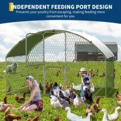 Chicken Coop, Chicken Run - 9.8'x6.5'x6.5' Large Metal Cage With Cover, Dome Roof Walk-in For Yard, Backyard, Farm -Furniture GUEST 6c31ad4b a957 427b 9500 13371bd9c1e1