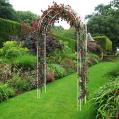Garden Arch, Wedding Arch - 8.5FT Metal Trellis For Climbing Plants, Rust-Free Powder Coated Steel, White -Furniture GUEST 6d5909ae c71e 488f 9c44 271e326e575e
