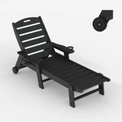 TARGET HDPE 5-Position Lounge Chair For Outside, Outdoor HDPE Chaise Loungers With Cup Holder, Resin Pool Lounge Chair -Furniture GUEST 6da5c87b 67e1 4926 983e 4a9963014274