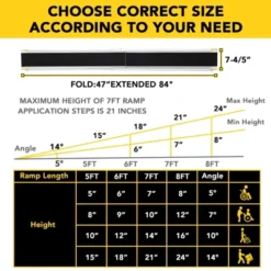 6 FT Telescoping Wheelchair Ramp For Home Steps, Aluminum Portable Wheelchair Ramps With Carrying Bag -Furniture GUEST 6da8b99a 3b3f 414c 828c 83d00fcfa8d8