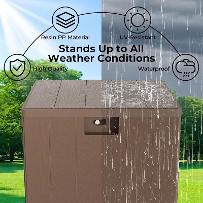 Outdoor Deck Box, 28 Gallon Resin Storage Container, Lockable Waterproof Storage Box 6 Outdoor Deck Box, 28 Gallon Resin Storage Container, Lockable Waterproof Storage Box - Image 4