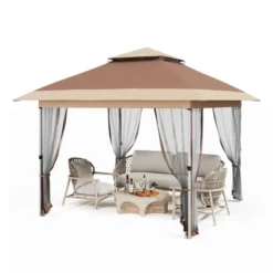 Pop Up Gazebo, Outdoor Canopy Tent With Mosquito Netting, Pop Up Canopy Tent With Curtains/Adjustable Height/Wheeled Carrying Bag -Furniture GUEST 6f1bc9cc 0ec6 4ee8 9ace 8d46a3755c5a
