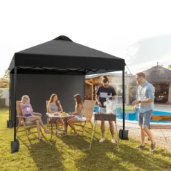 10x10 Pop Up Canopy With Sidewalls For Outdoor, Portable Outdoor Canopy With One Push Setup, Easy Set-Up Waterproof Pop Up Tent For Outdoor Party